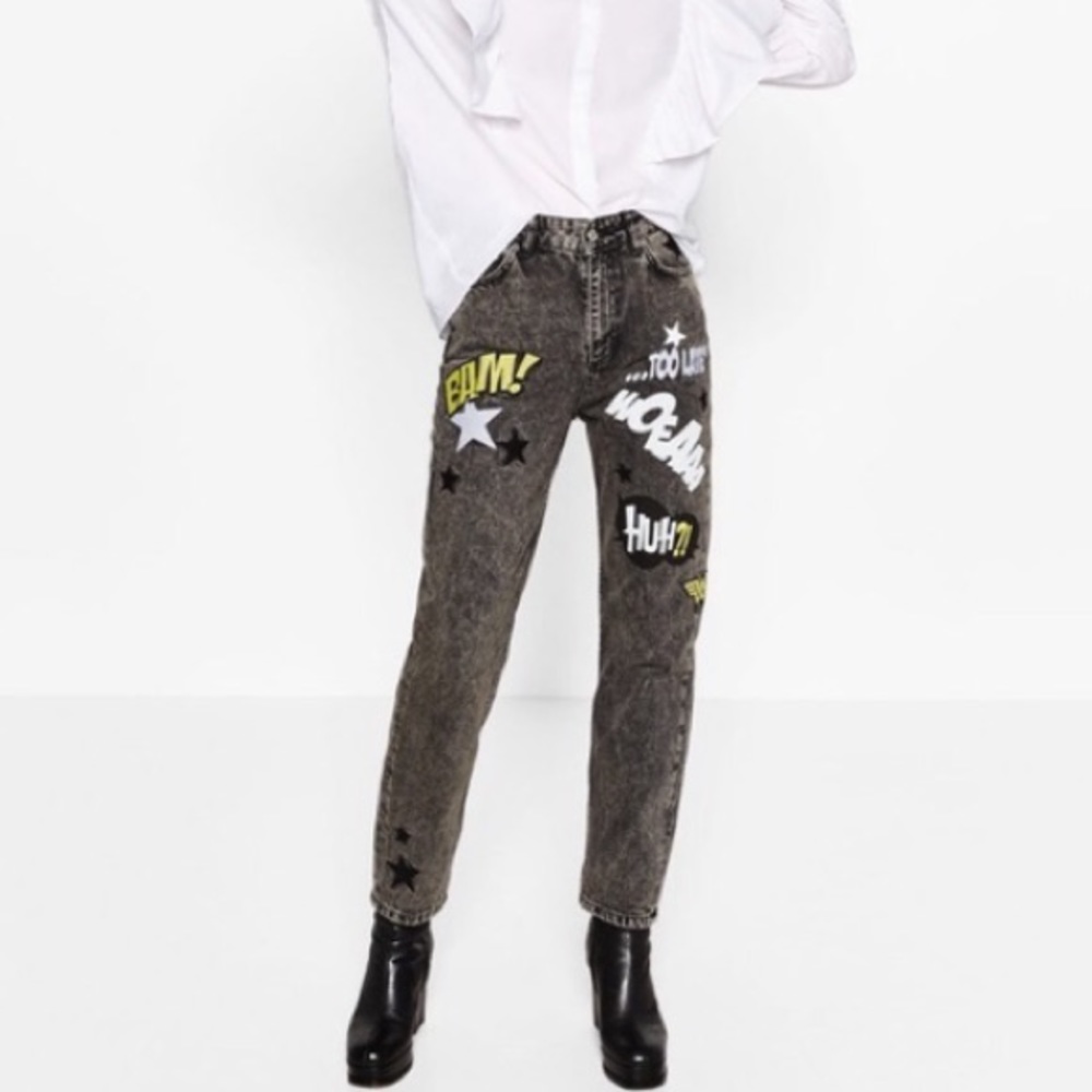 Zara Wonder Woman Denim Jeans Sold out item NWT 6